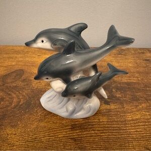 Papel Dolphin Figurine 3 Leaping Dolphins Wave Ocean Decor 63640